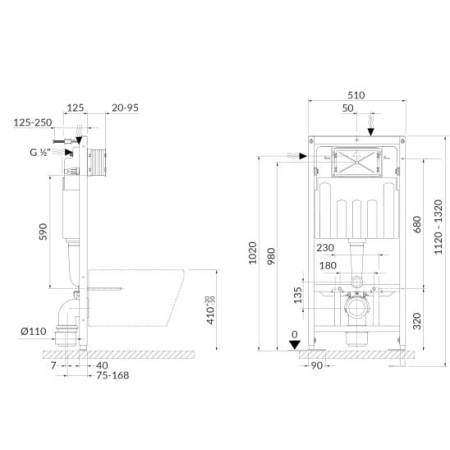 Set vas wc Como CleanOn, capac din durolpast si clapeta de actionare Opti A2 crom lucios, Cersanit [3]