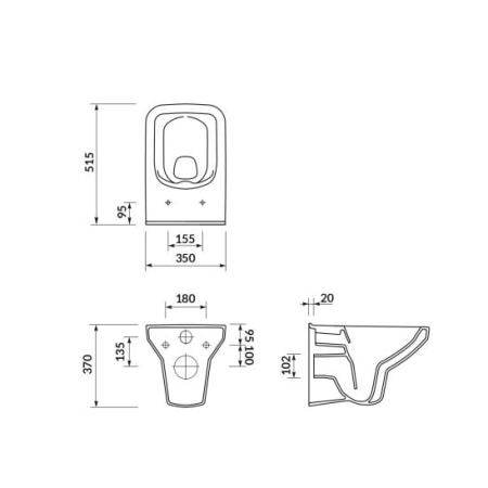 Set vas wc Como CleanOn, capac din durolpast si clapeta de actionare Opti A2 crom lucios, Cersanit [2]