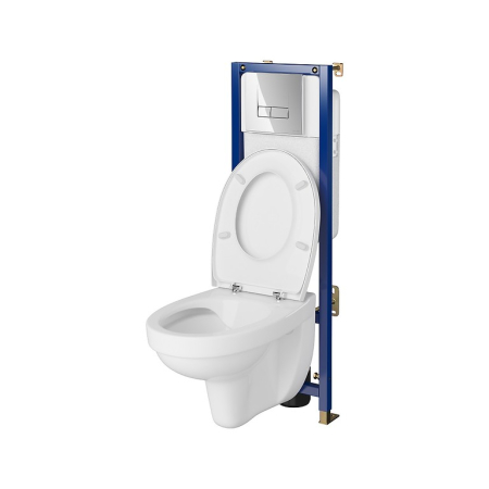 Set vas wc cu capac SimpleOn, rezervor incastrat TECH LINE BASE si clapeta de crom lucios [1]