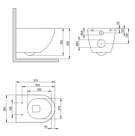 Set vas wc cu capac soft close, rezervor incastrat, clapeta de actionare titan si izolare fonica Deante Silia [1]
