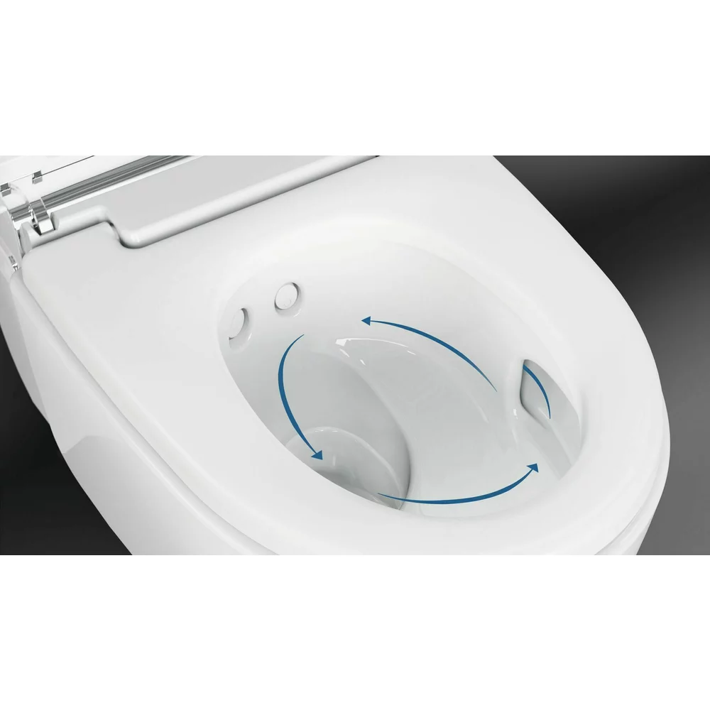 Set vas wc cu functie de bideu rimless suspendat cu capac soft close, ornament crom, Geberit AquaClean Mera Comfort [4]