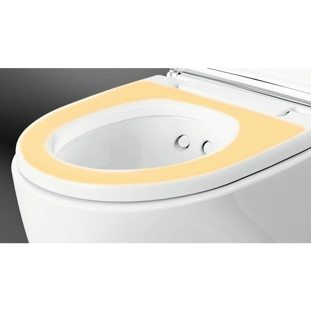 Set vas wc cu functie de bideu rimless suspendat cu capac soft close, ornament crom, Geberit AquaClean Mera Comfort [5]