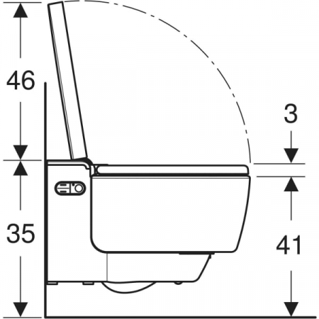 Set vas wc cu functie de bideu rimless suspendat cu capac soft close, ornament crom, Geberit AquaClean Mera Comfort [15]