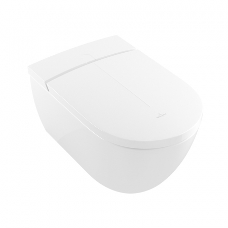 Baie - Set vas wc cu functie de bideu suspendat, alb alpin, capac inclus soft close si quick release, Villeroy & Boch Viclean