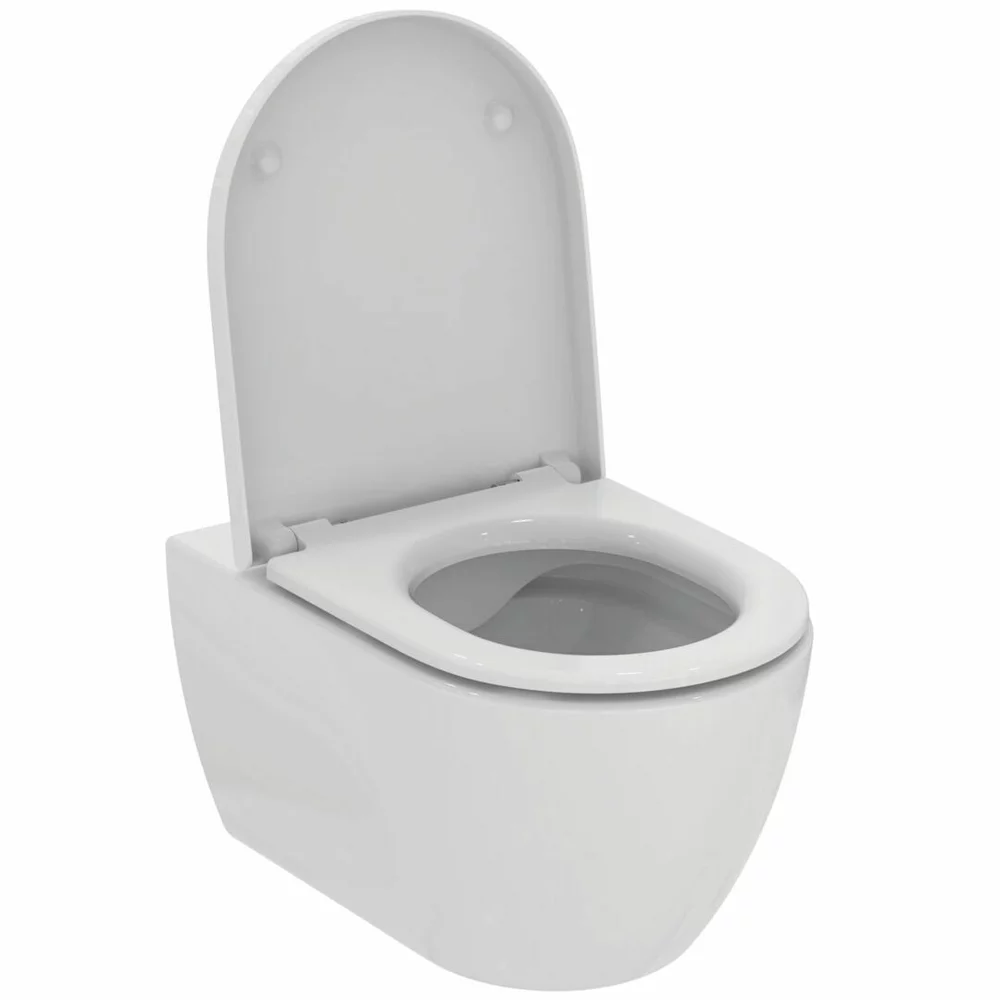Baie - Set vas wc suspendat, cu capac softclose, alb, Ideal Standard  Ellisse Rimless