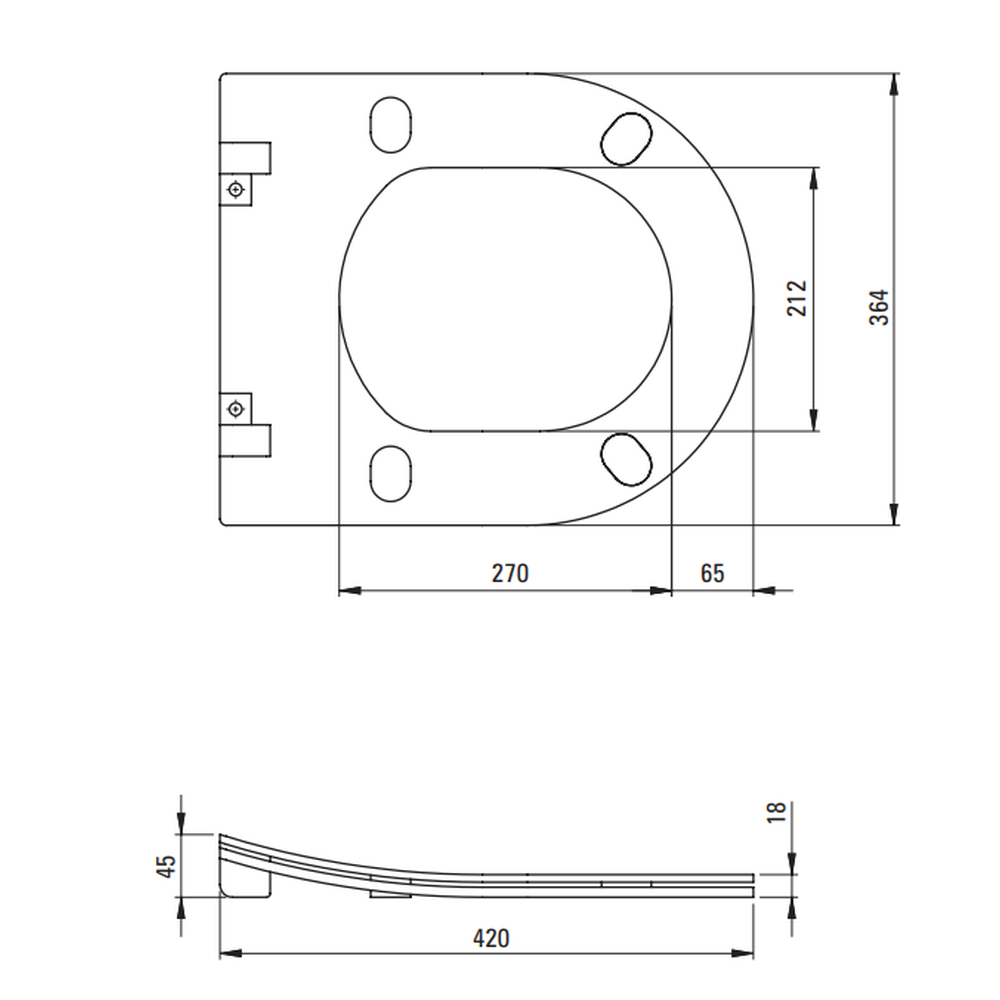 Set vas wc rimless alb cu capac soft close, rezervor incastrat, clapeta de actionare titan si izolare fonica Deante Peonia [4]