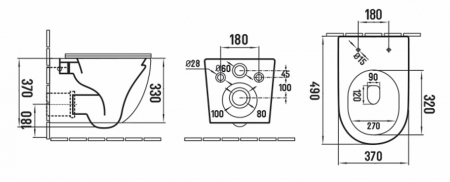 Set vas wc rimless cu capac soft close, lavoar baie verde turcoaz rotund si rezervor wc cu clapeta negru mat [2]