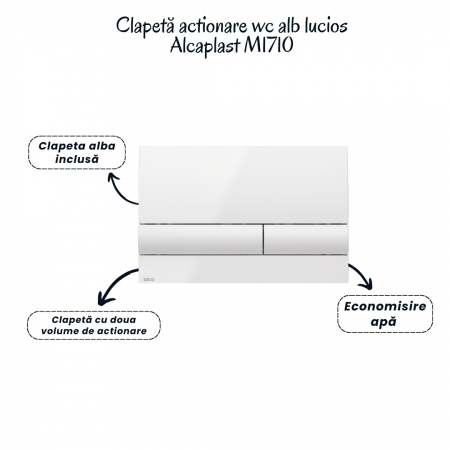 Set vas wc rimless cu capac soft close Minerva, rezervor incastrat si clapeta [8]