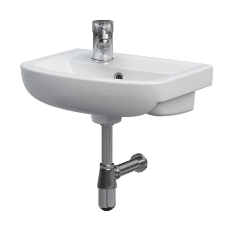 Baie - Set lavoar baie suspendat 40 cm, baterie si ventil inclus Cersanit