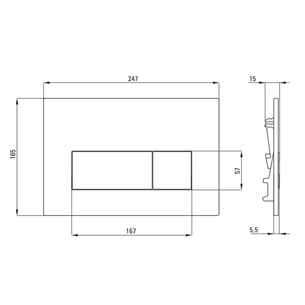Set vas wc rimless cu capac soft close, rezervor incastrat, clapeta de actionare titan si izolare fonica Deante Hiacynt New [3]