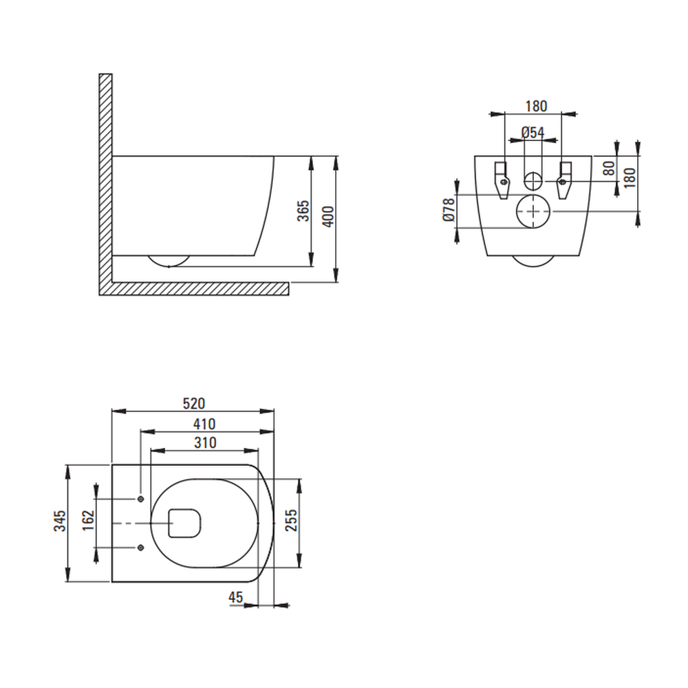 Set vas wc rimless cu capac soft close, rezervor incastrat, clapeta de actionare titan si izolare fonica Deante Hiacynt New [1]