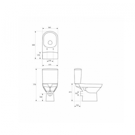 Set vas wc rimless, cu rezervor si capac soft close inclus, Cersanit City New [7]