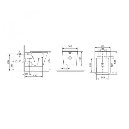 Set vas wc rimless negru cu capac soft close Paris, rezervor incastrat Grohe Solido 3 in 1 cu clapeta Even [5]