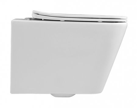 Set vas wc rimless suspendat, dreptunghiular, capac softclose inclus, alb lucios, Foglia Safari [2]