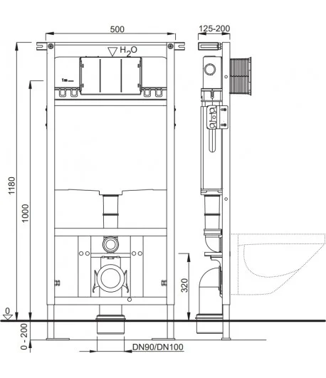 Set vas wc rimless suspendat Foglia Bristol cu rezervor incastrat Schwab si clapeta de actionare Schwab Vela [6]