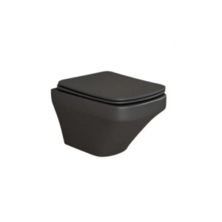 Set vas wc rimless suspendat negru mat Foglia Bristol cu rezervor incastrat Schwab si clapeta de actionare negru mat, Schwab Vela [2]