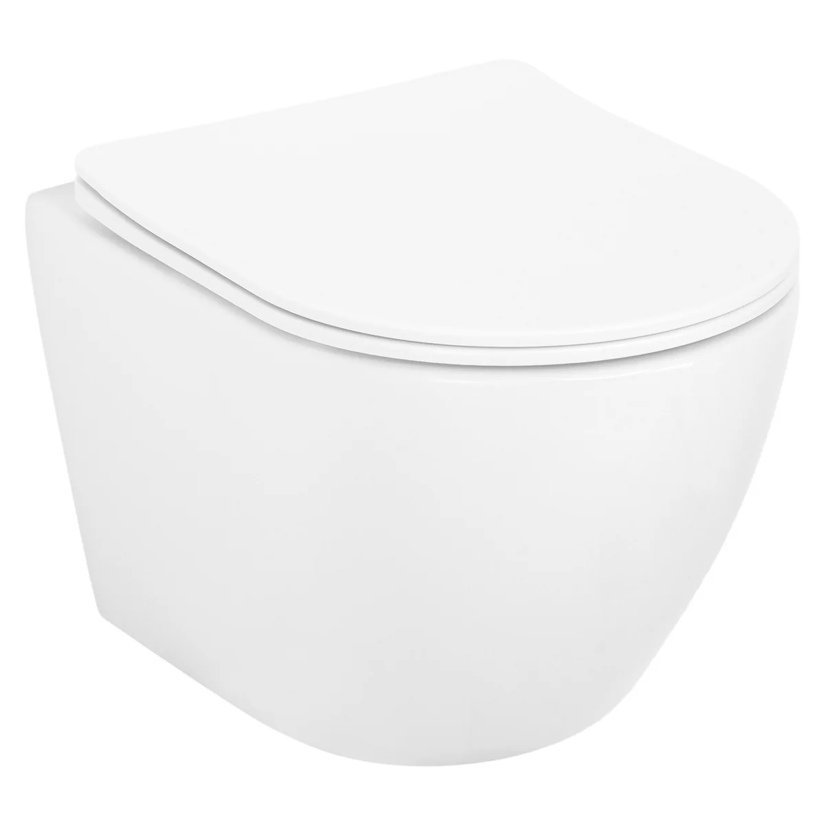 Set vas wc vortex suspendat, Rotund, Foglia Oslo si capac softclose alb [5]