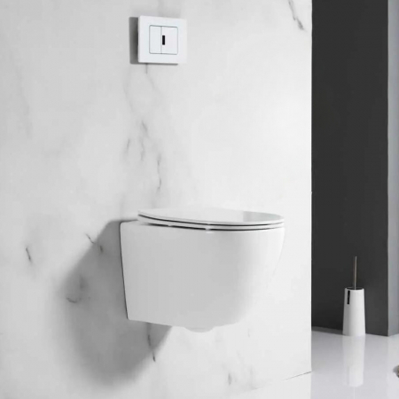 Set vas wc vortex suspendat, Rotund, Foglia Oslo si capac softclose alb [1]
