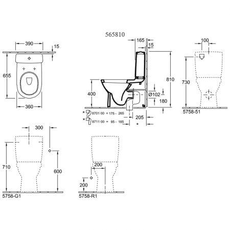 Set vas wc stativ back-to-wall cu rezervor si capac soft close Villeroy&Boch,O.Novo [1]