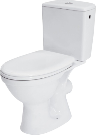 Vase WC - Set vas wc stativ cu cap softclose inclus, alb Cersanit Merida