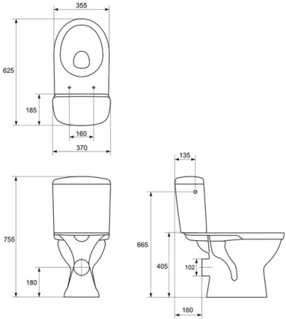 Set vas wc stativ cu cap softclose inclus, alb Cersanit Merida [2]