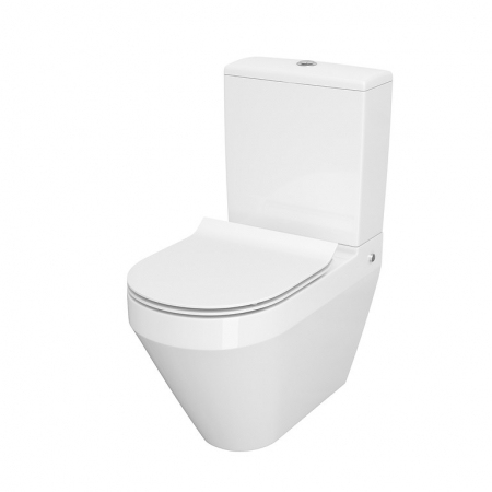 Baie - Set vas wc stativ rimless oval Cersanit Crea cu rezervor si capac soft close inclus, alb