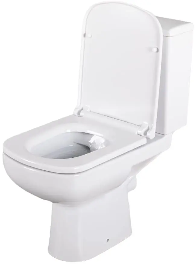 Vase WC - Set vas wc stativ rimless, dreptunghiular, alb, Cersanit Colour