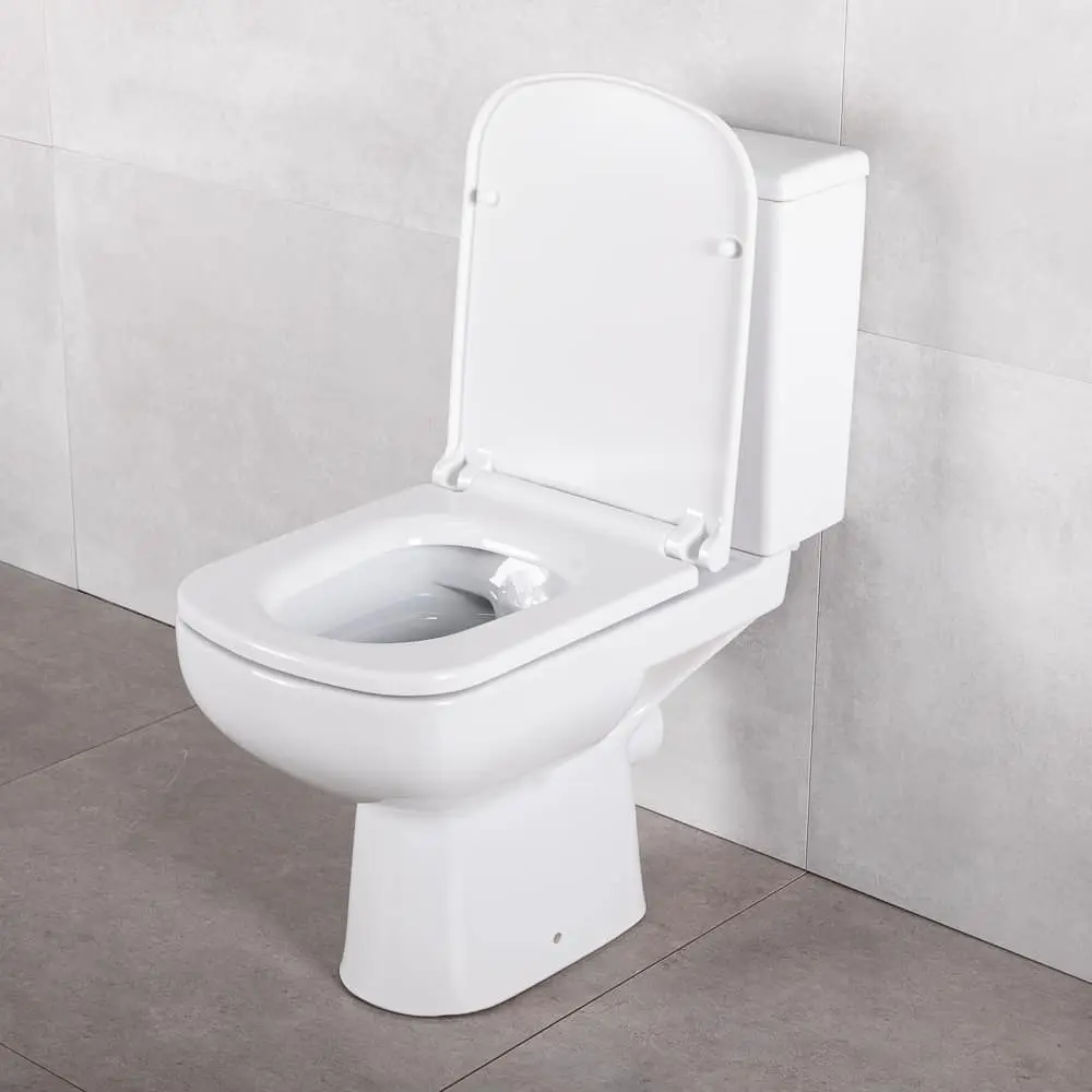 Set vas wc stativ rimless, dreptunghiular, alb, Cersanit Colour [3]