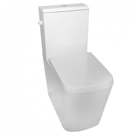 Baie - Set vas wc stativ rimless Fluminia Paris cu rezervor si capac soft close inclus, alb lucios