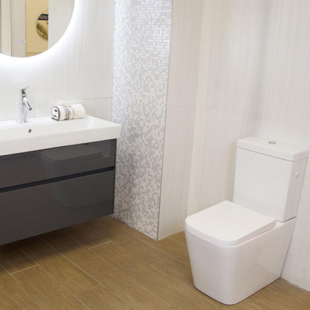 Set vas wc stativ rimless Fluminia Paris cu rezervor si capac soft close inclus, alb lucios [3]