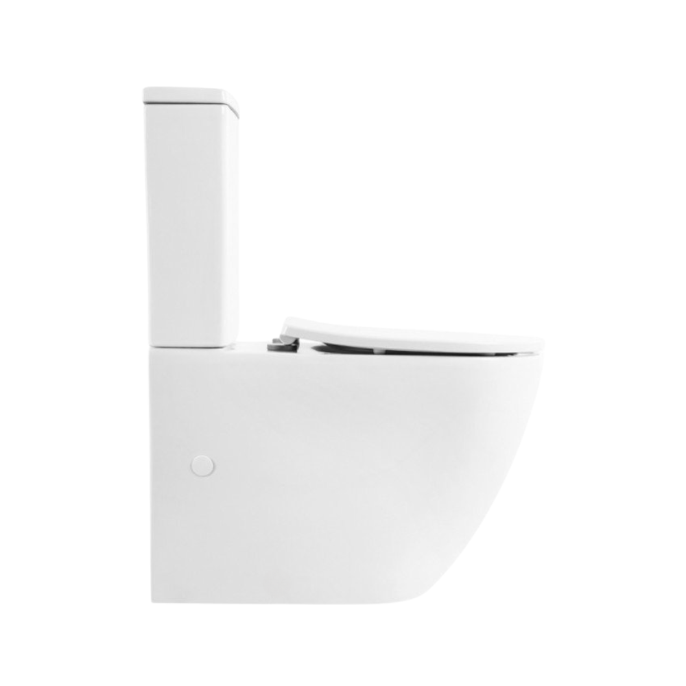 Set vas wc stativ rimless Foglia Oslo cu rezervor si capac soft close inclus, alb lucios [2]