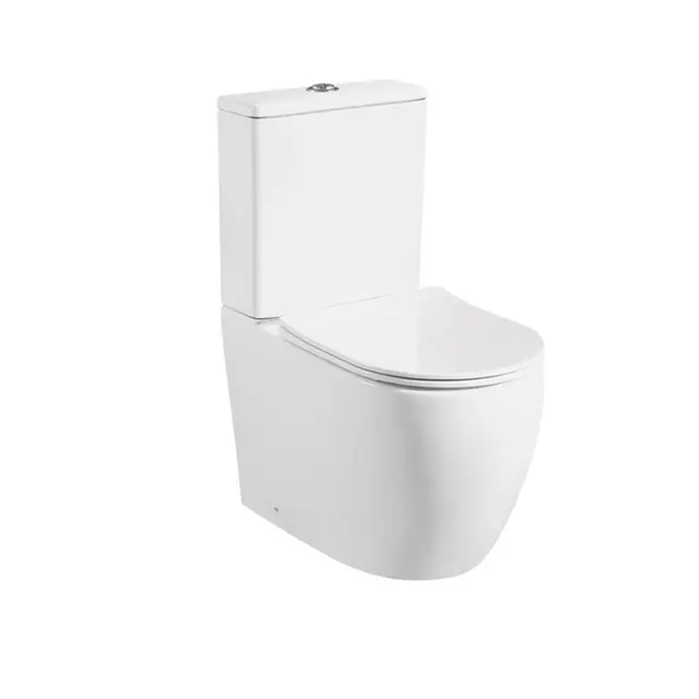 Set vas wc stativ rimless Foglia Oslo cu rezervor si capac soft close inclus, alb lucios [1]