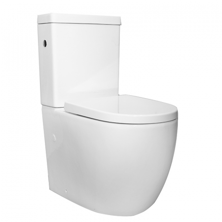 Set vas wc stativ rimless Fluminia Minerva cu rezervor si capac soft close inclus, alb lucios [1]