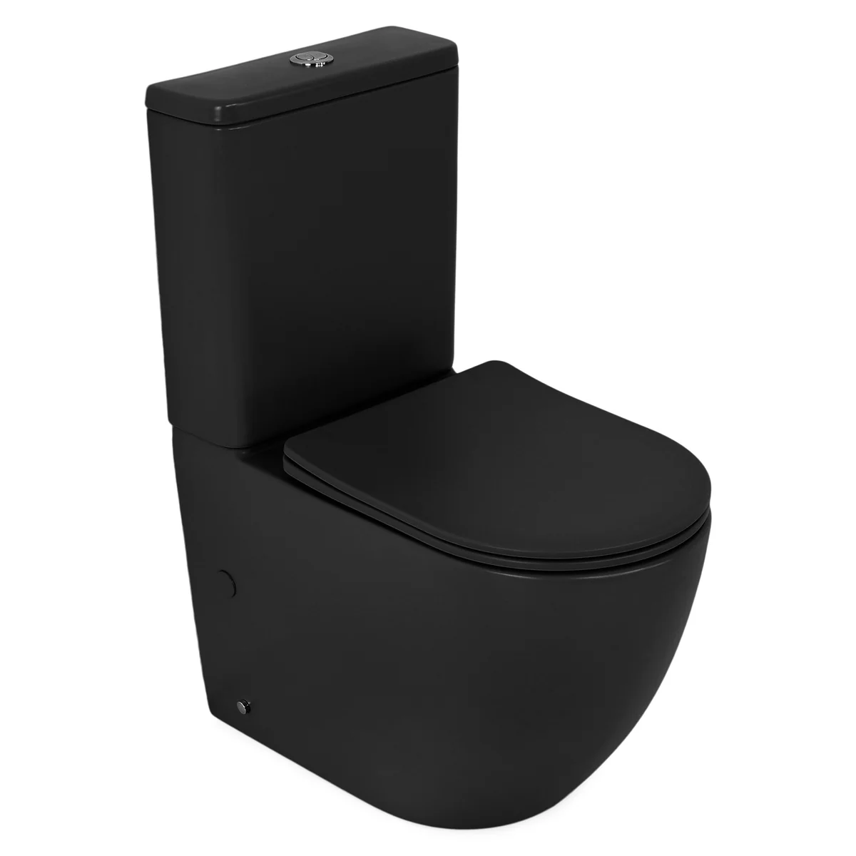 Set vas wc stativ rimless negru mat Foglia Oslo cu rezervor si capac soft close inclus [1]