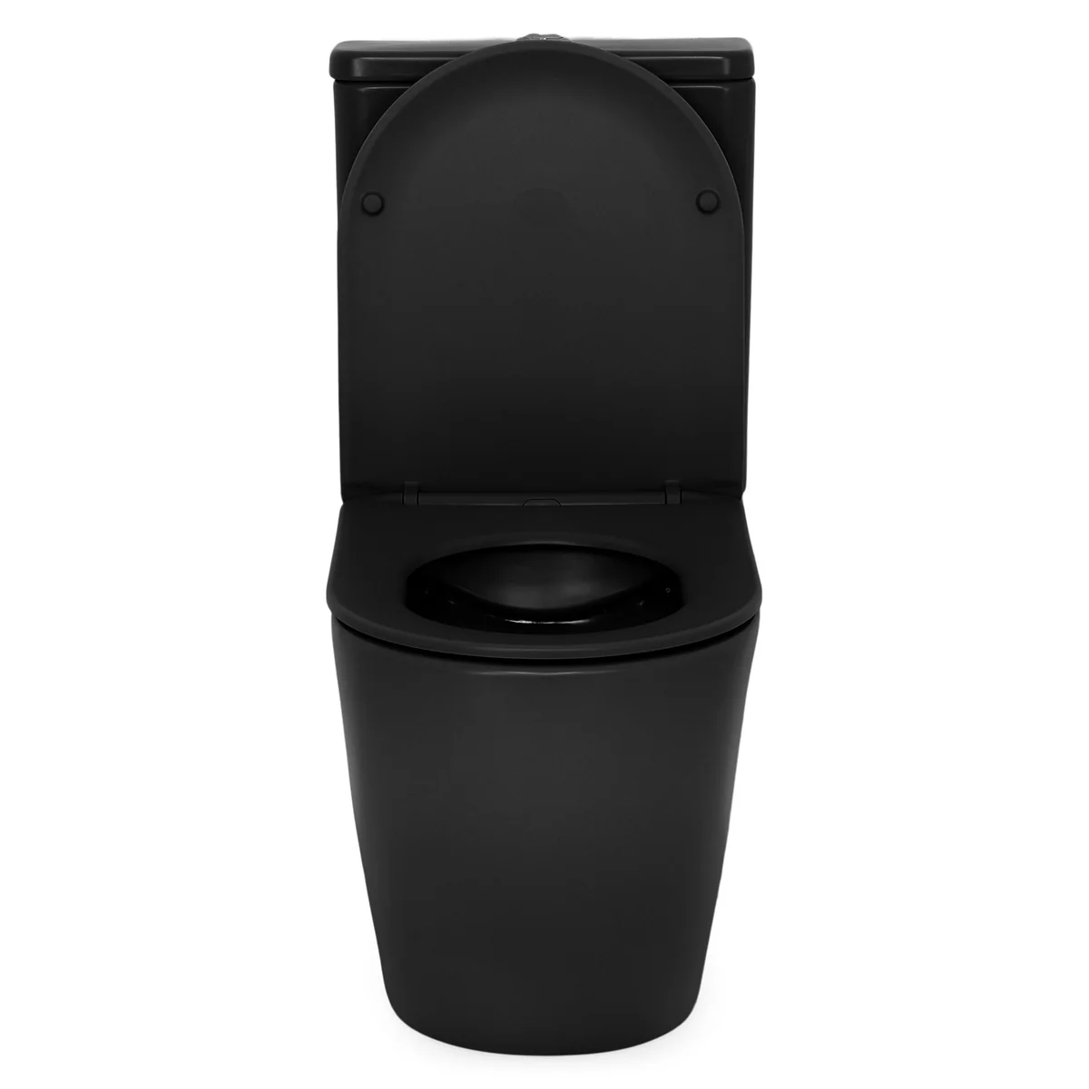 Set vas wc stativ rimless negru mat Foglia Oslo cu rezervor si capac soft close inclus [5]