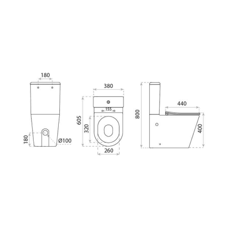 Set vas wc stativ. rimless protect, cu capac și rezervor, negru mat,  Spectrum Clementina [2]