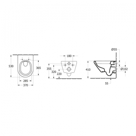 Set vas WC suspendat alb alpin cu capac soft close si quick release, Villeroy & Boch Architectura [3]