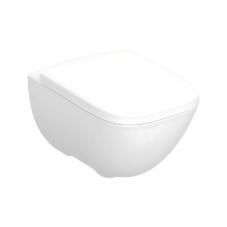 Baie - Set vas WC suspendat alb lucios, cu capac soft close si quick release, Geberit Selnova Premium Square