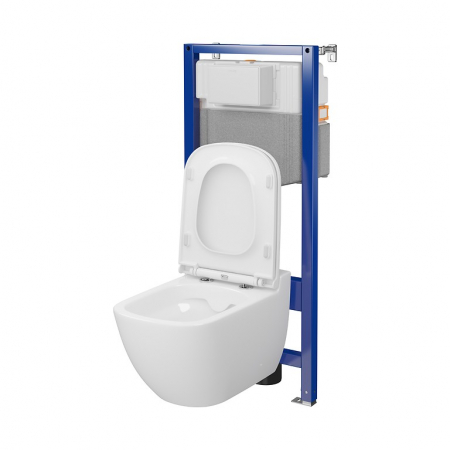 Set vas wc suspendat Caspia CleanOn cu capac soft close si rezervor incastrat C24 Aqua 50 [1]
