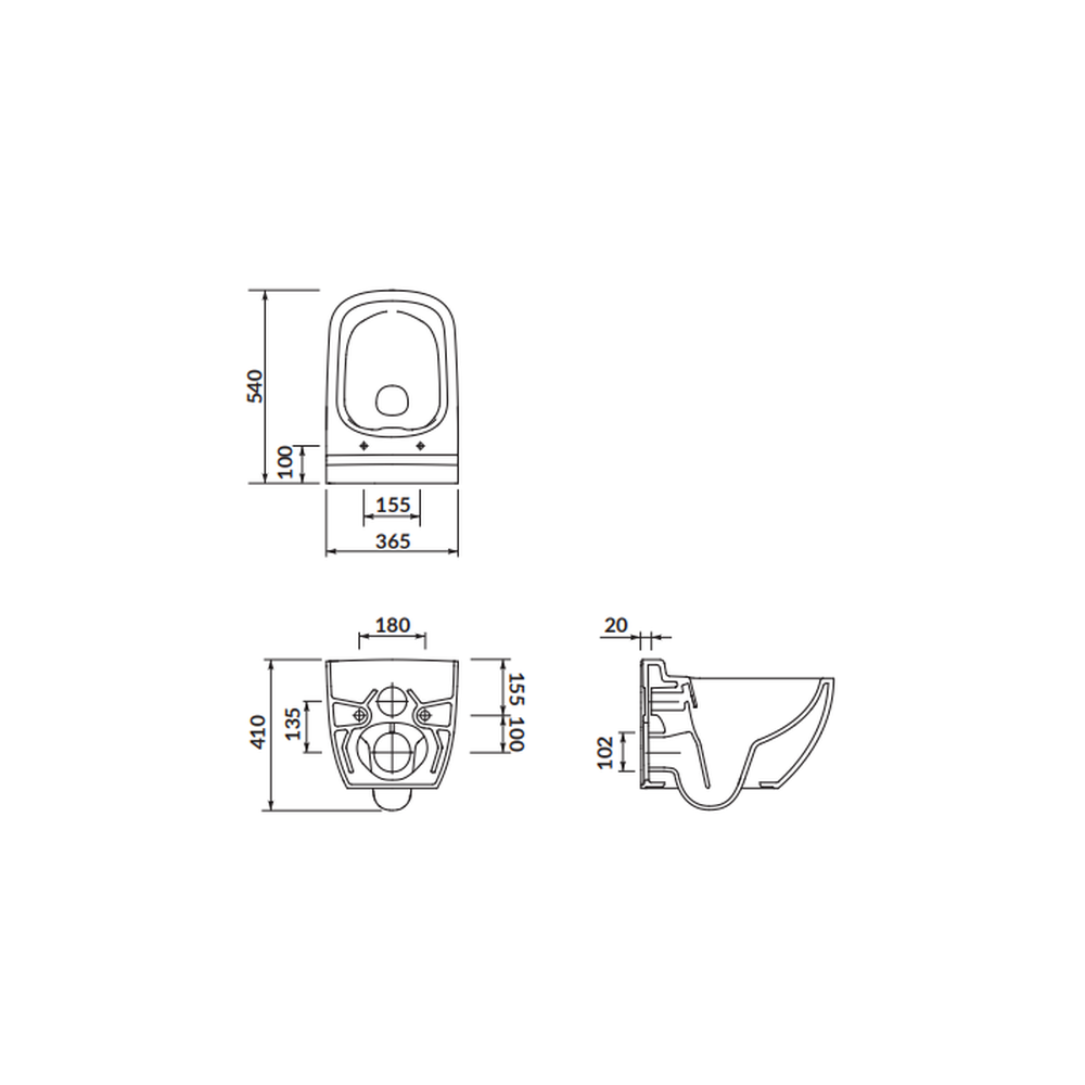 Set vas wc suspendat Caspia CleanOn cu capac soft close si rezervor incastrat C24 Aqua 50 [5]