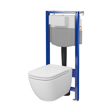 Set vas wc suspendat Caspia CleanOn cu capac soft close si rezervor incastrat C24 Aqua 50 [3]