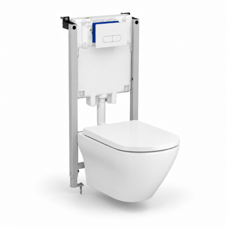 Seturi vas WC suspendat cu rezervor incastrat si clapeta - Set vas WC suspendat Cersanit Larga si rezervor încastrat Ideal Standard ProSys