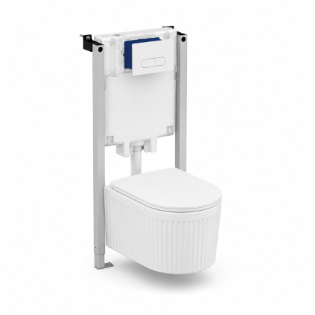 Set vas WC suspendat cu riflaje Invena Glamour, rezervor încastrat Ideal Standard ProSys si clapeta [0]