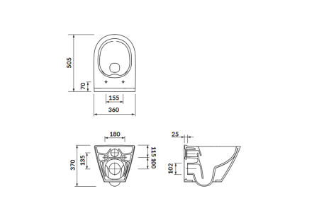 Set vas wc suspendat City Clean On, alb, cu capac soft close, rezervor incastrat si clapeta crom lucios, Cersanit Opti [2]