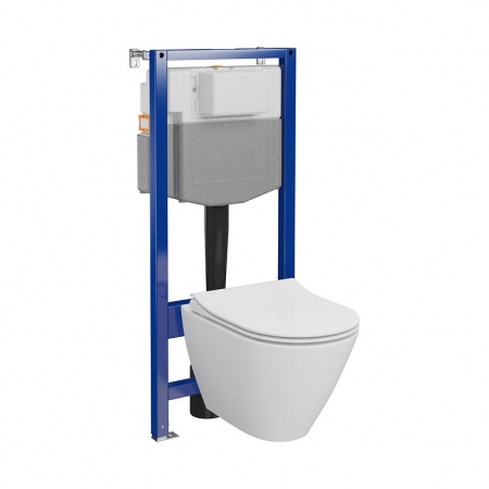 Set vas wc suspendat City Oval CleanOn cu capac soft close si rezervor incastrat C14 Aqua 50 [2]