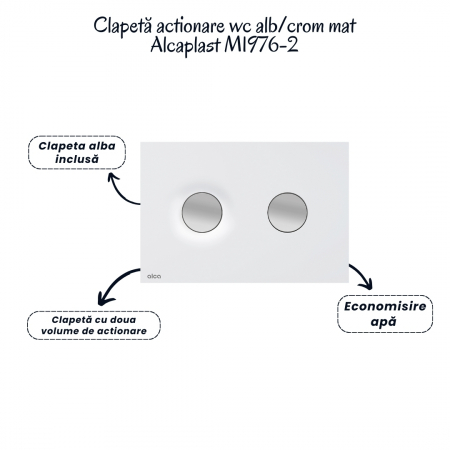 Set vas wc suspendat cu capac Fluminia Paris, rezervor si clapeta alb/crom mat Alcaplast M1976-2 [4]
