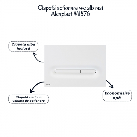Set vas wc suspendat cu capac Fluminia Paris, rezervor si clapeta alb mat Alcaplast M1876 [4]