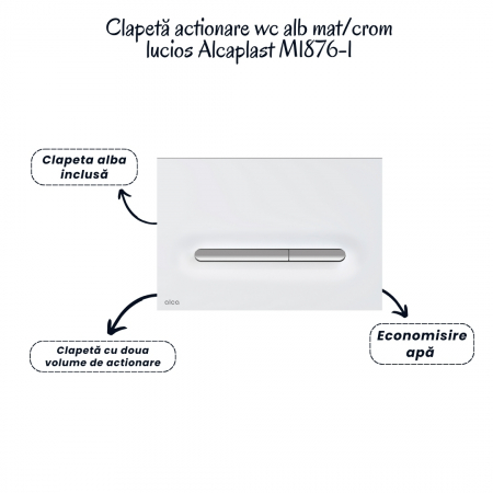 Set vas wc suspendat cu capac Fluminia Paris, rezervor si clapeta alb mat/crom lucios Alcaplast M1876-1 [4]