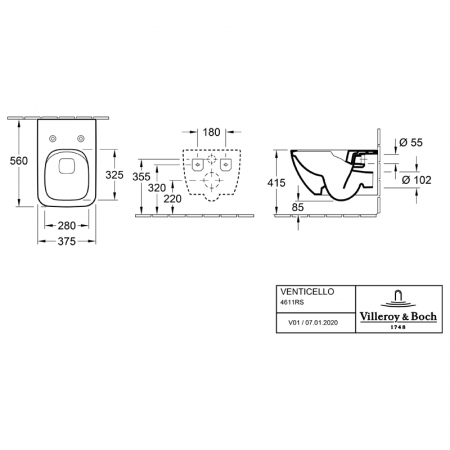 Set vas wc suspendat, cu capac soft close, alb alpin, Villeroy & Boch, Venticello [6]