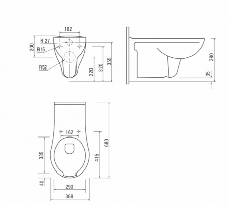 Set vas wc suspendat cu capac soft close, lavoar baie pentru persoane cu dizabilitati si rezervor wc cu clapeta alba [2]